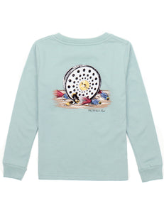 Fly Reel Long Sleeve Tee - Marine Mist