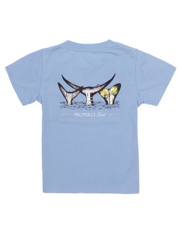 Fish Out of Water on Blue Tee