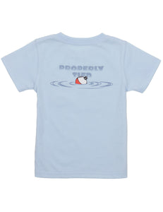 Bobber on Periwinkle Tee