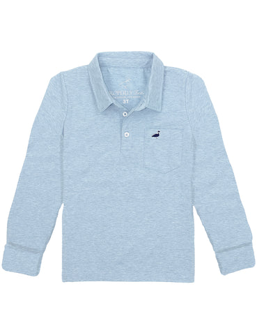 Harrison LS Pocket Polo - Moon Blue