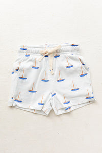 Knit Shorts- Sailboat Print