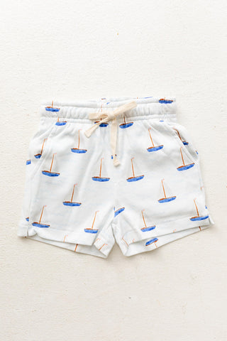 Knit Shorts- Sailboat Print
