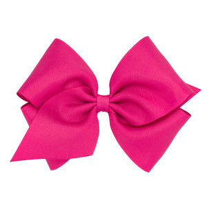 Mini King Grosgrain Bow - Shocking Pink