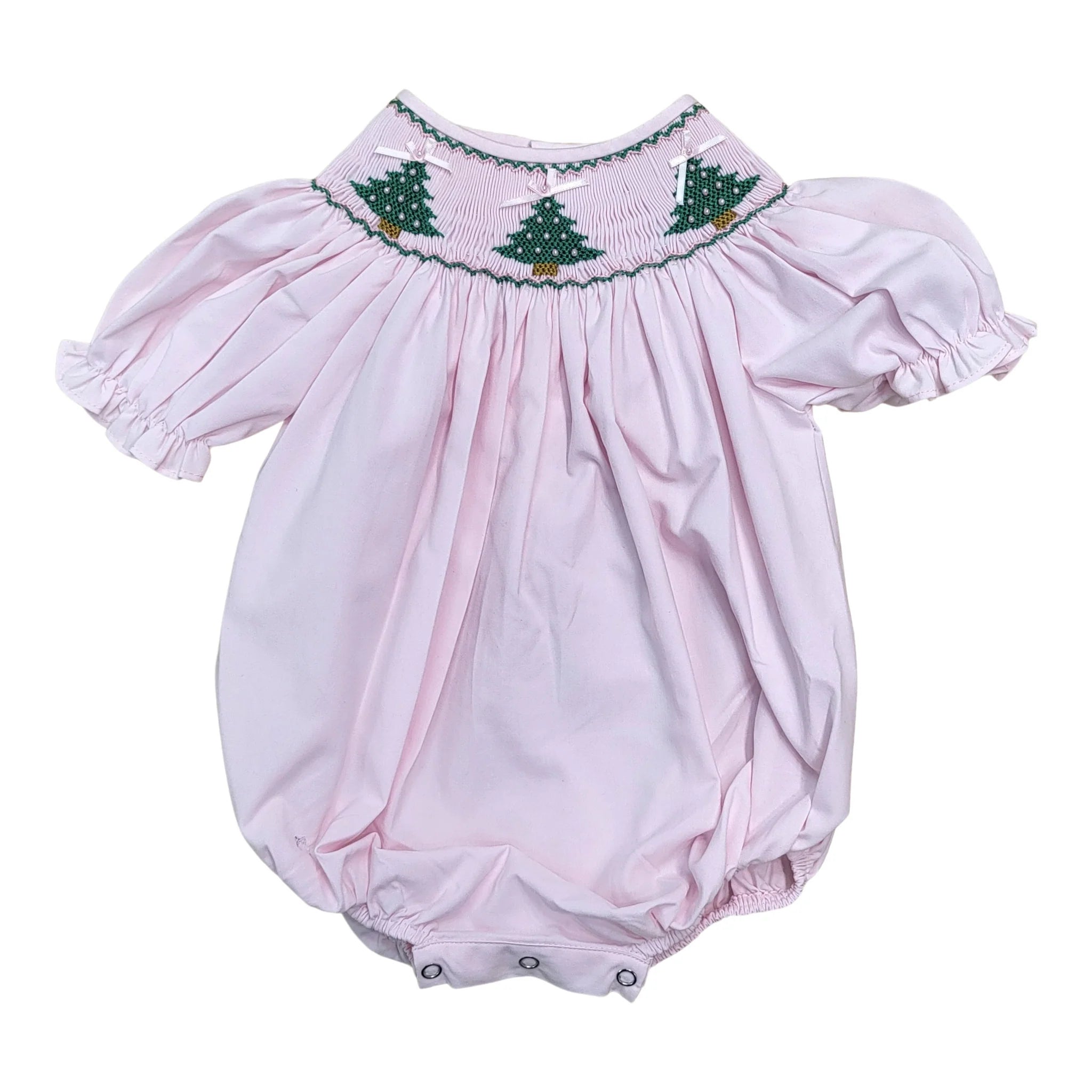 Pink Smocked Christmas Tree Bubble