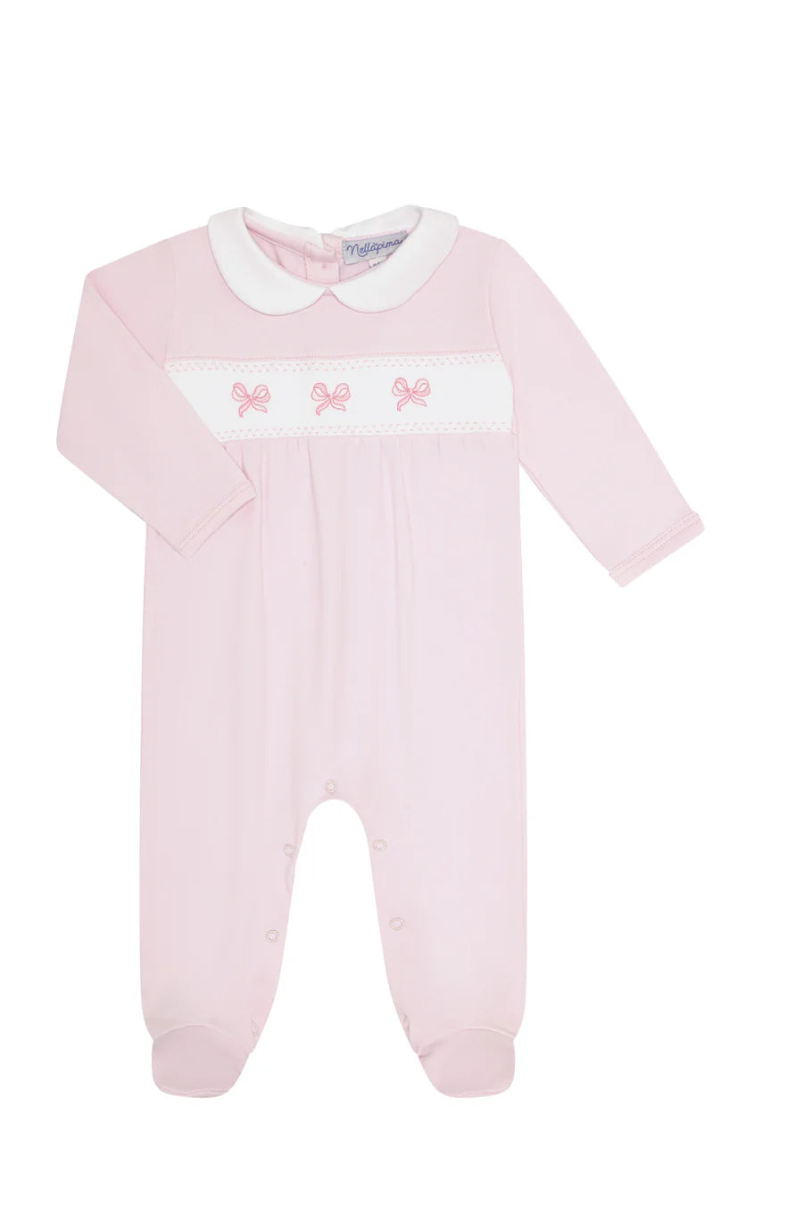 Charming Bows Embroidered Footie (9M)