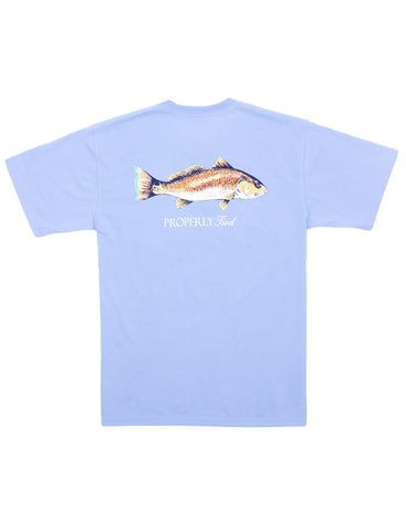 Redfish on Light Blue S/S Tee