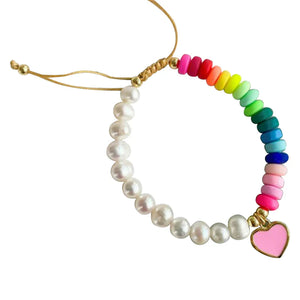 Rainbow and Pearl Braclet