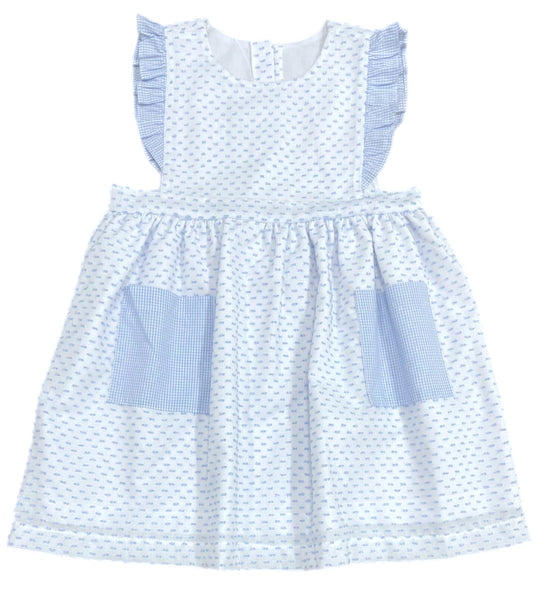 Pre Order: Margaret Blue Swiss Dot Dress