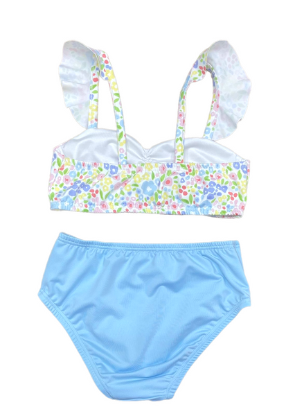Two Piece Ruffled Floral Swimsuit