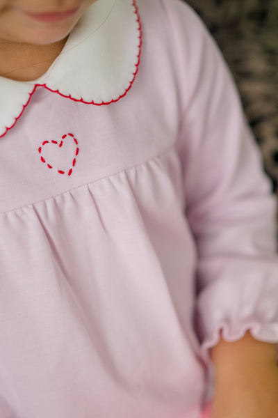 Heart Embroidered Tunic Set