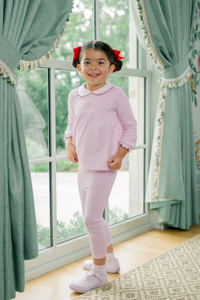 Heart Embroidered Tunic Set