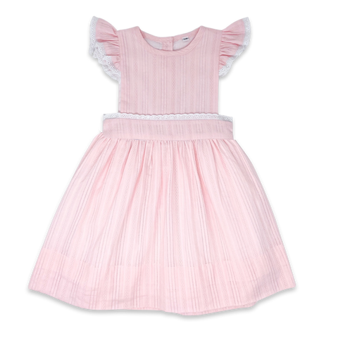 Pinafore Dress - Pink Linen