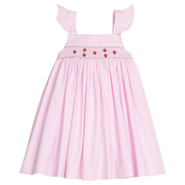Smocked Lizzy D Dress - Strawberries