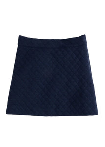 Mini Quilted Skirt- Navy (4, 5)