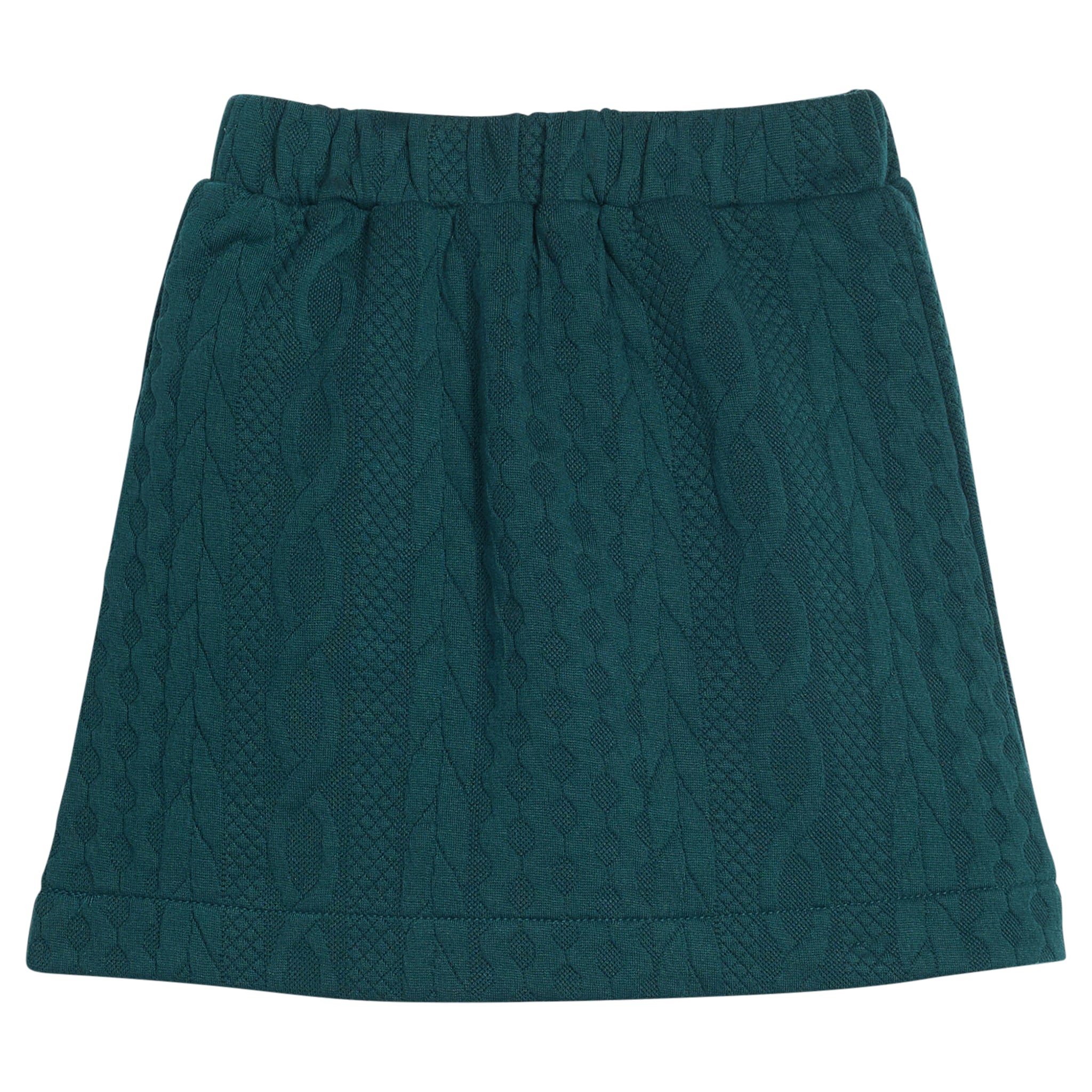 Quilted Mini Skirt - Emerald Cable