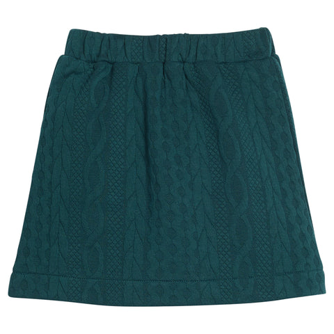 Quilted Mini Skirt - Emerald Cable