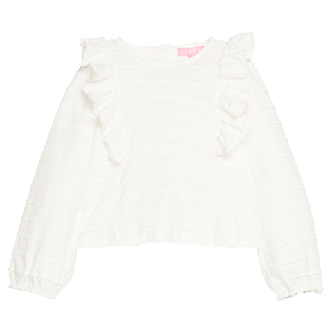 Ruffle Blouse - White Scallop