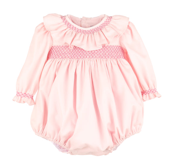 Cozy Club Pink Smocked Bubble