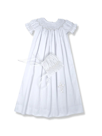 Rosebud Daygown Set - White with Cross