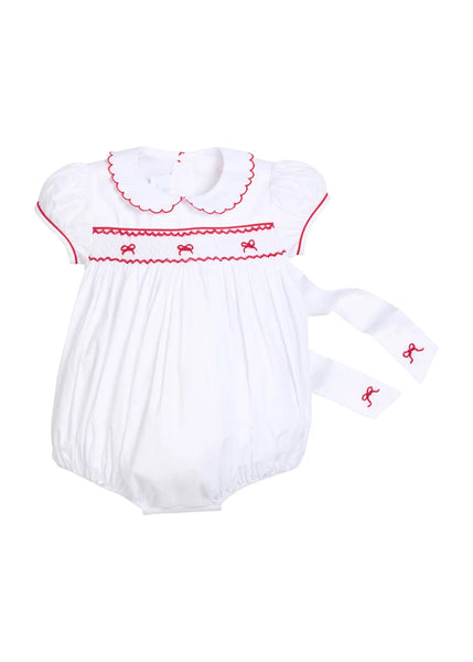 Smocked Louisa Dress - Red Bow