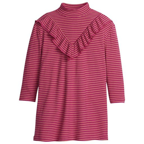 Aspen Stripe Dress- Cranberry Metallic (8)
