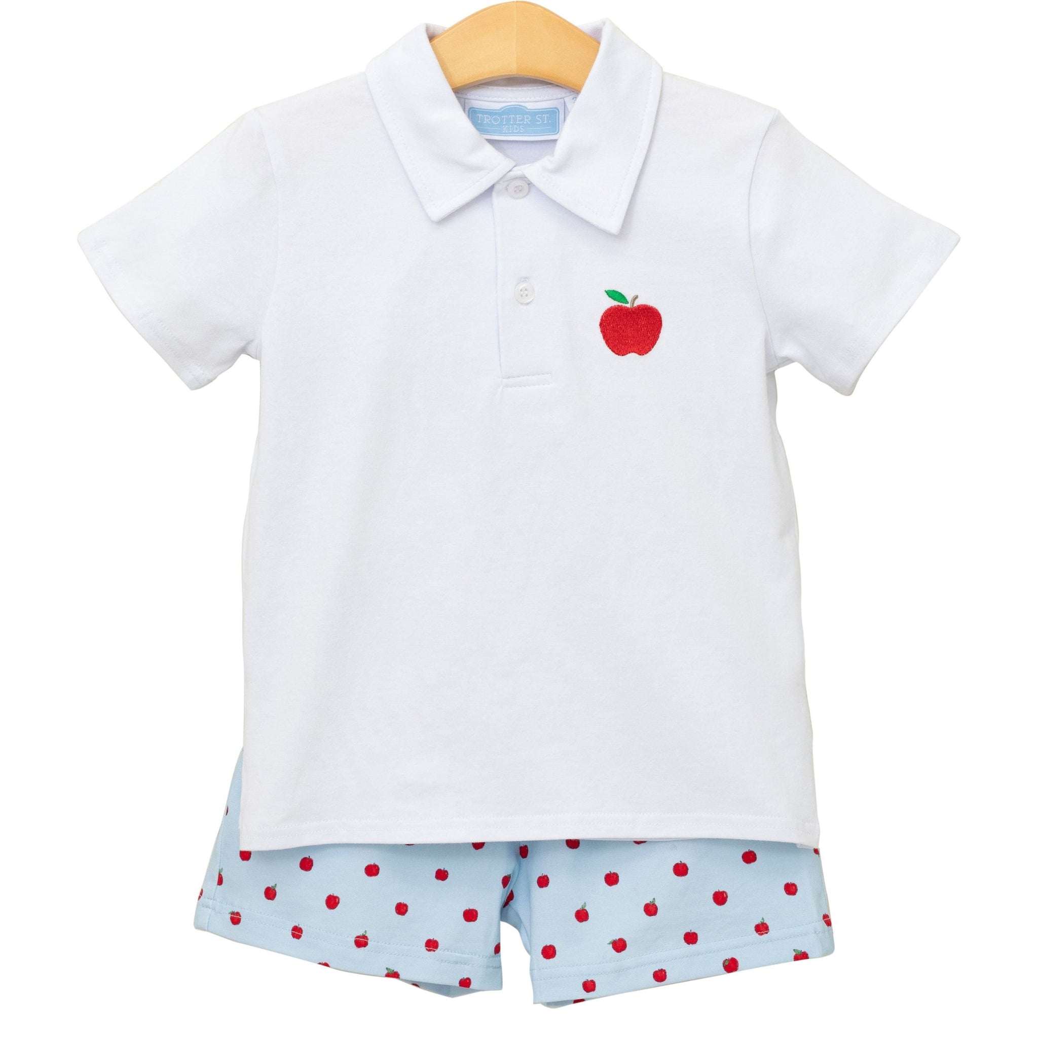 Apple Print Polo Short Set