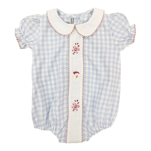 Blue Gingham Candy Cane Girl Bubble