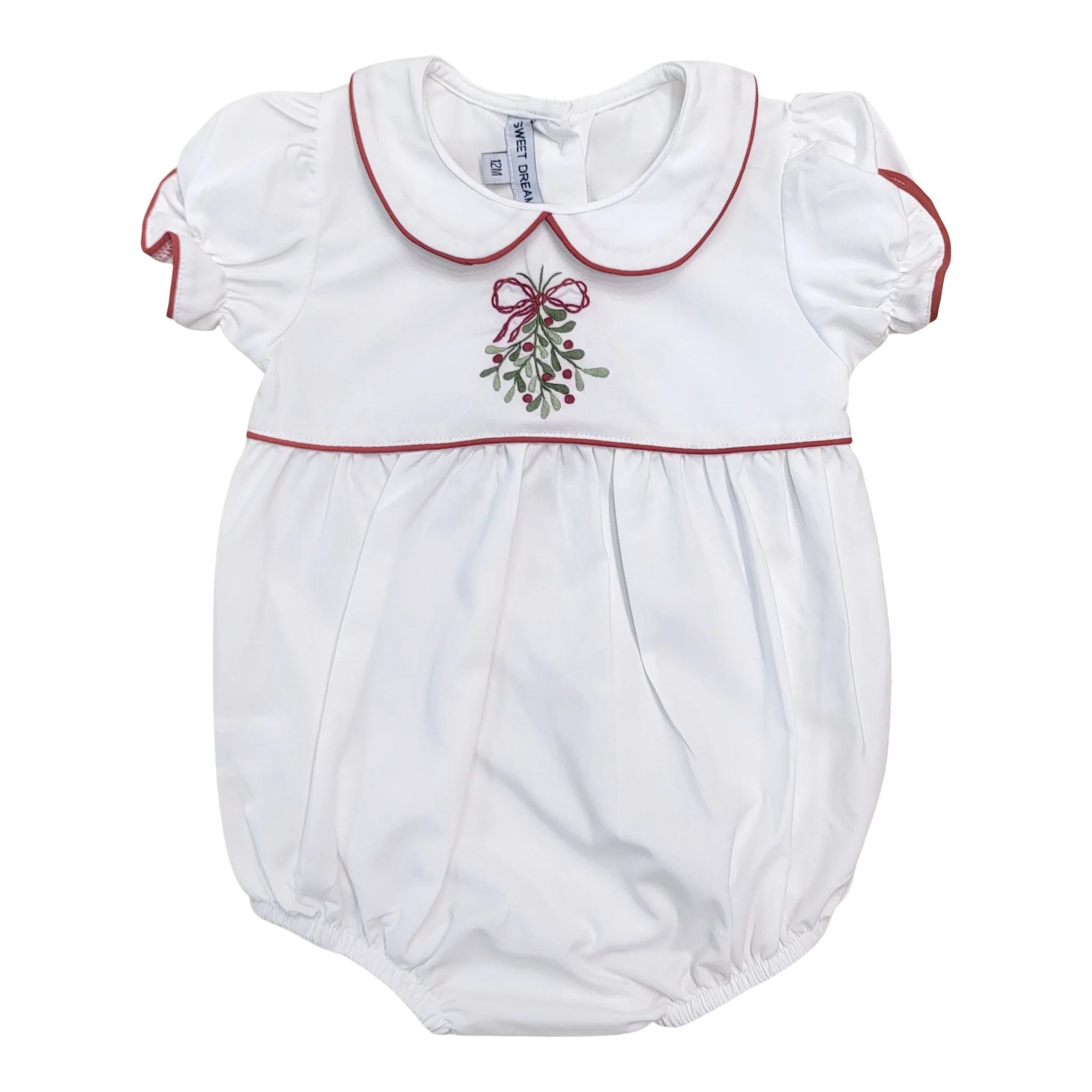 Mistletoe Embroidered White Bubble