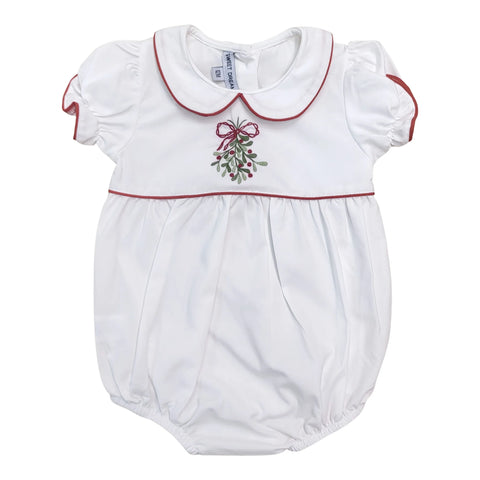Mistletoe Embroidered White Bubble