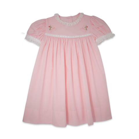 Tiny Town Dress - Pink Batiste (18M, 24M)