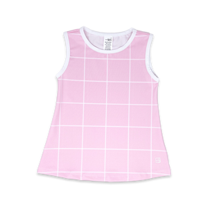 Tori Tank - Pink Windowpane (7-8)