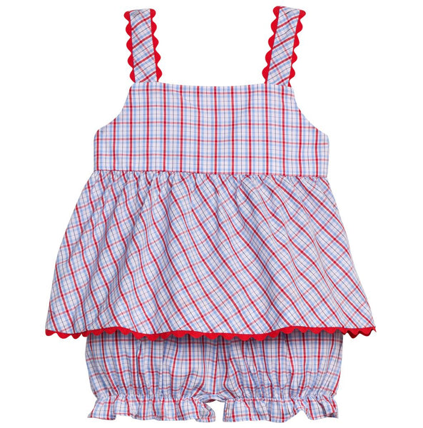 Evie Bloomer Set - Patriotic Plaid
