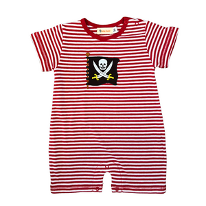 Thin Red Stripe S/S Pirate Flag Romper