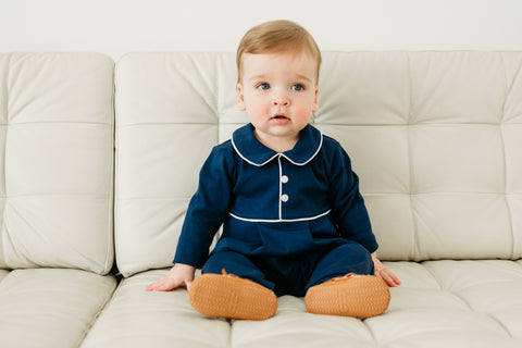 Navy Pima Romper