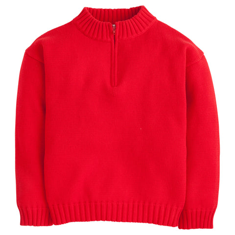 Quarter Zip Sweater - Red