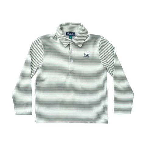 L/S Pro Performance Polo- Frosty Spruce Stripe