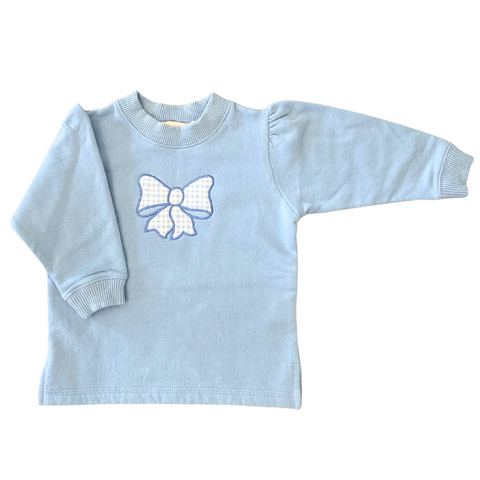 Blue Sweatshirt with Bow