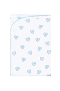 Blue Heart Print Blanket