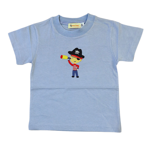 Sky Blue S/S Tee w/ Pirate Boy Applique