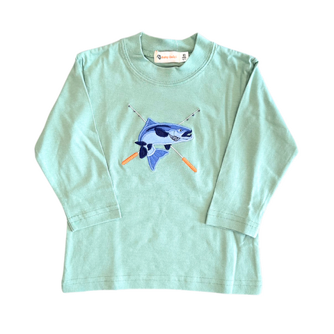 L/S Light Green Tee w/ Trout