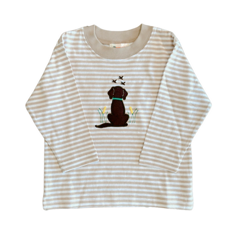 L/S Sand Stripe Tee w/ Hunting Dog