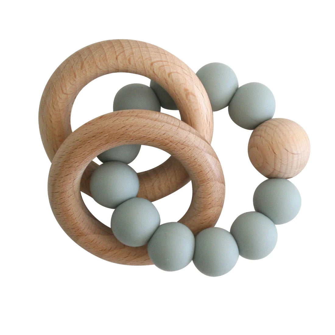 Beechwood Teether Ring Set - Sage