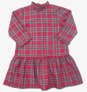 Pennelope Drop Waist Dress- Christmas Plaid