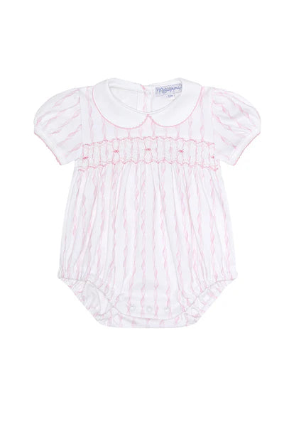 Pink Twirls Smocked Bubble