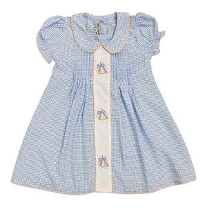 Blue Gingham Bow Pumpkin Dress