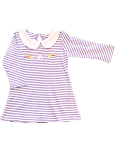 Lavender Stripe Dress w/ Shooting Star