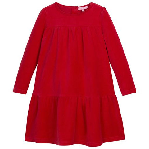 Lisle Dress- Red Velour