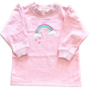 Pink Sweatshirt with Rainbow