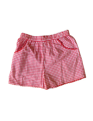 Red Check Girls Shorts (4)