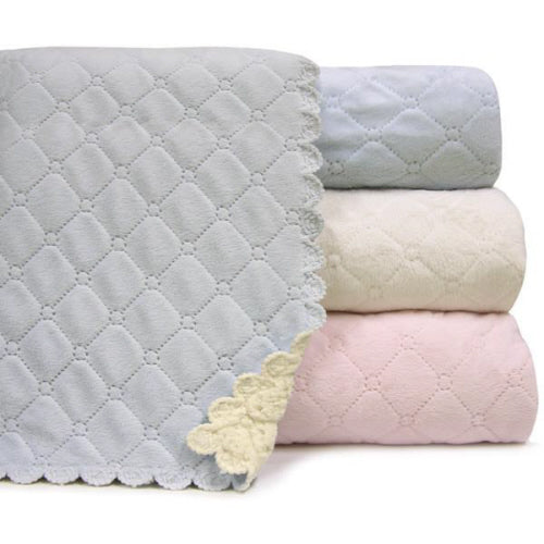 Nana's Single Face Quilted Plush Baby Blanket - Ivory